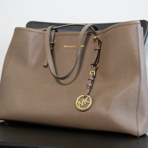 Michael Kors Tote Bag Jet Set Saffiano Leather - Picture 1 of 10